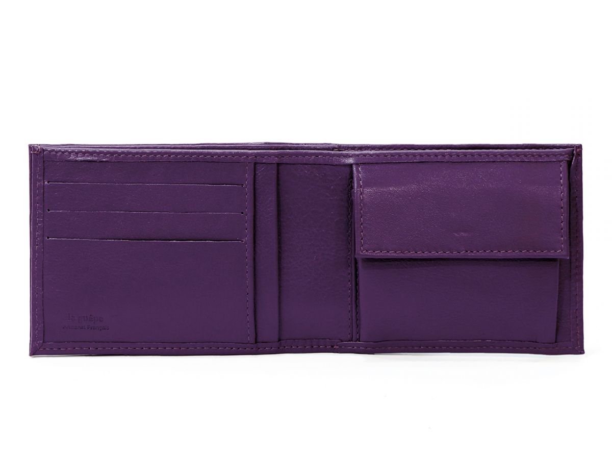 Portefeuille Homme Rétro Violet à Carreaux - 8 Porte-cartes, Poche Zippée, Compact
