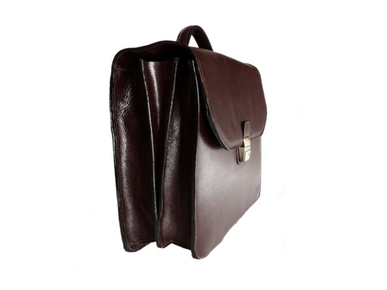 Grand cartable Dominique cuir marron 