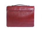 Grand cartable Dominique cuir rouge