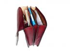 Grand cartable Dominique cuir rouge