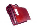 Grand cartable Dominique cuir rouge