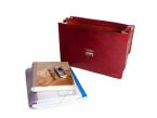 Grand cartable Dominique cuir rouge