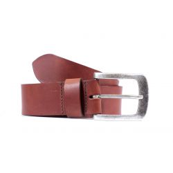 Ceinture cuir 40mm marron cannelle, boucle acier vieilli belle presence 4071