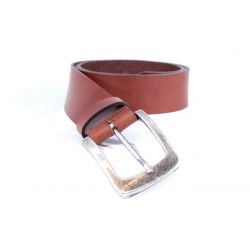 Ceinture cuir 40mm marron cannelle, boucle acier vieilli belle presence 4071