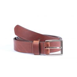 Ceinture cuir marron cannelle boucle rectangulaire très sobre 4051