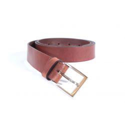 Ceinture cuir marron cannelle boucle rectangulaire très sobre 4051