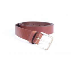 Ceinture cuir marron cannelle boucle finition acier vieilli rectangulaire 4054