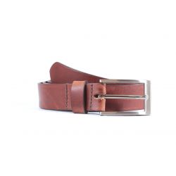 Ceinture cuir marron cannelle boucle longue et élégante 4056