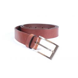 Ceinture cuir marron cannelle boucle longue et élégante 4056