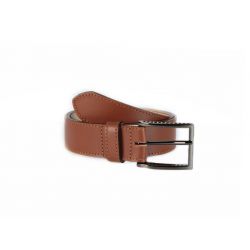 Ceinture cuir marron gold doublé, boucle style moderne acier anthracite 5050