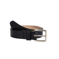 Ceinture cuir bleu nuit doublé, boucle finition acier vieilli rectangulaire 5054
