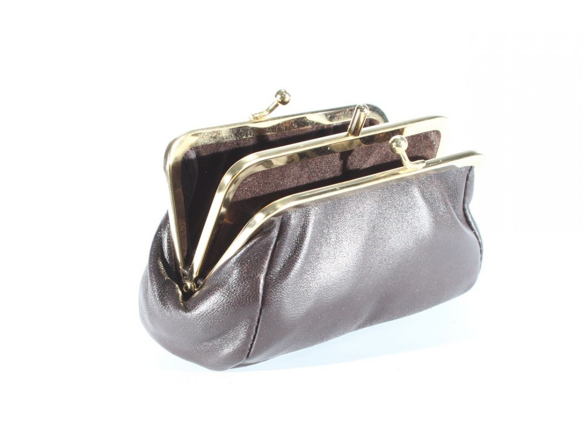 Porte-monnaie Cuir Vintage - Mini Porte-monnaie Fermoir Alpaga 8x9cm Pour Femmes Et Filles