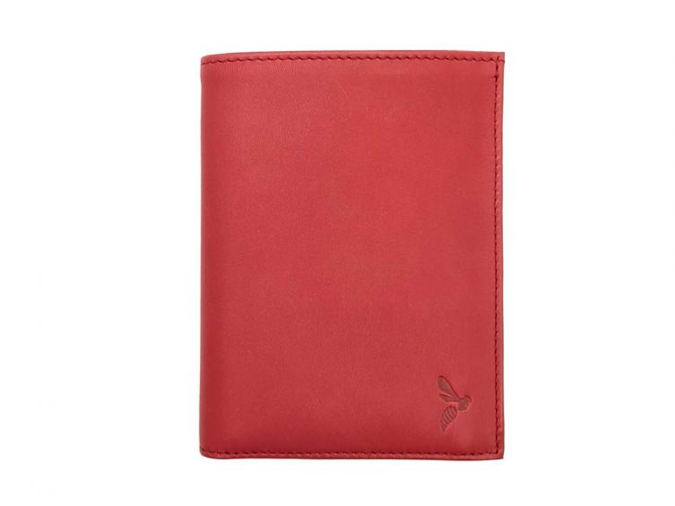 Petit Portefeuille Femme Cuir Synthétique Rouge - Style Rétro, Compact, Pour Quotidien Et Voyages