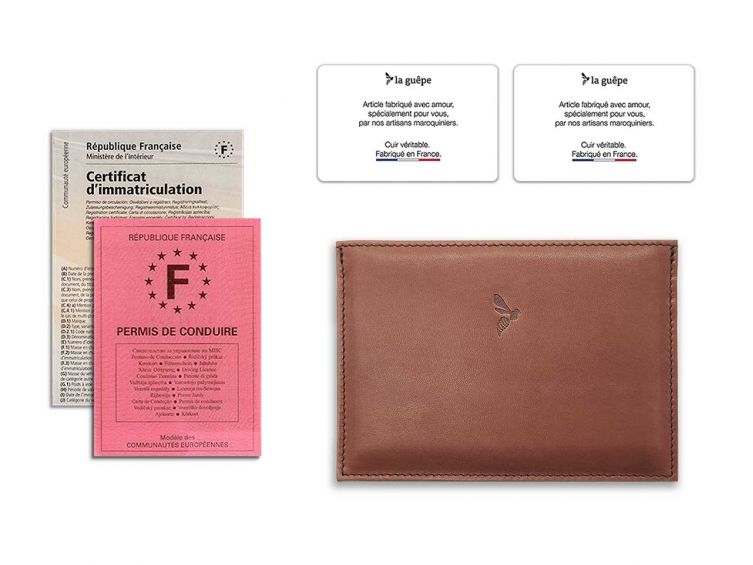 Porte-cartes Cuir 4 Volets LOLUNA - Pour Carte Grise, Permis, Identité & Assurance - Avec Protection RFID