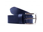 Ceinture cuir 40mm bleu marine, boucle aux belles lignes courbes 4065