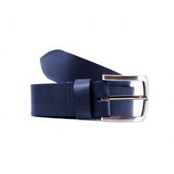 Ceinture cuir 40mm bleu marine, boucle aux belles lignes courbes 4065