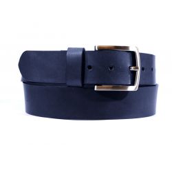 Ceinture cuir 40mm bleu marine, boucle aux belles lignes courbes 4065