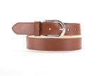 Ceinture cuir doublé gold, boucle rectangle acier poli 5029 