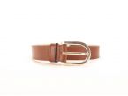 Ceinture cuir doublé gold, boucle rectangle acier poli 5029 