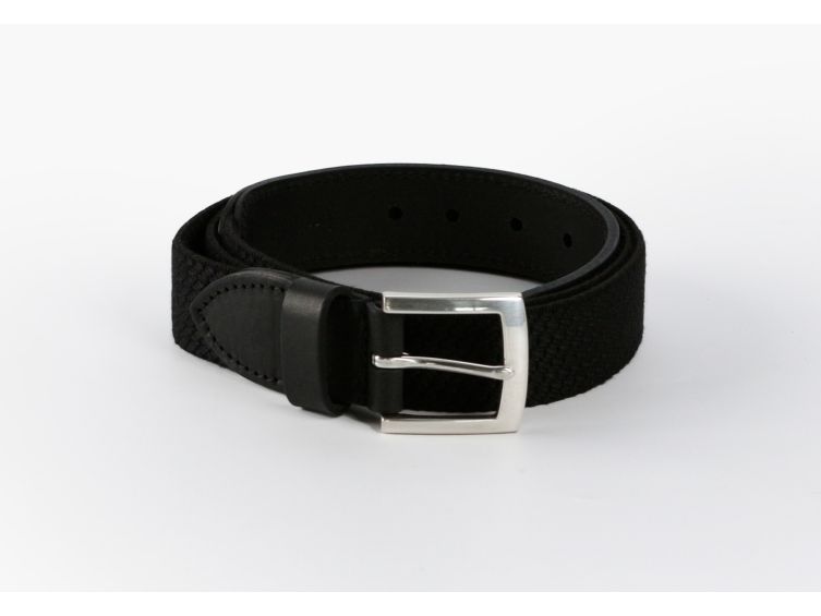 Ceinture élastique Large Unisexe - Cuir Extensible Avec Boucle Laiton Vintage - Pour Homme Et Femme