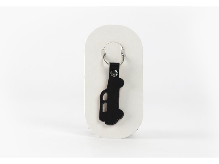 Porte-Clés De Voiture En Cuir PU Noir - Anneau En D Réglable - Avec Tournevis - Compatible Avec La Plupart Des Clés