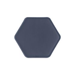 Sous-Verre hexagonal en cuir bleu cobalt, set de 6