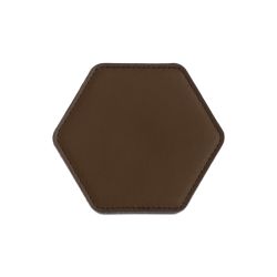 Sous-Verre hexagonal en cuir marron foncé, set de 6