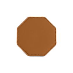 Sous-Verre octogonal en cuir gold, set de 6