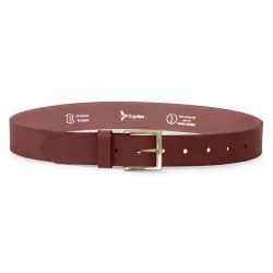 Ceinture cuir cannelle, boucle carrée, classique, en laiton - 35mm - 4124