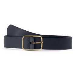 Ceinture cuir bleu marine, boucle rectangulaire, classique, en laiton - 30mm - 4130