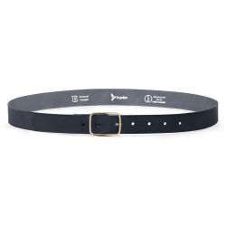 Ceinture cuir bleu marine, boucle rectangulaire, classique, en laiton - 30mm - 4130