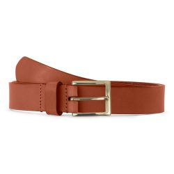 Ceinture cuir gold, boucle carrée, classique, en laiton - 30mm - 4125