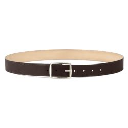 Ceinture cuir chic marron foncé, boucle rectangulaire, moderne, dorée - 35mm - 5120