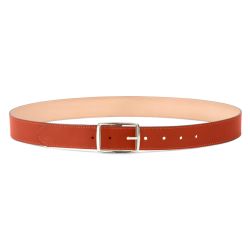 Ceinture cuir chic orange, boucle rectangulaire, moderne, dorée - 35mm - 5120