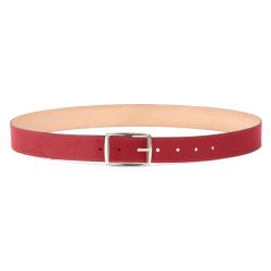 Ceinture cuir chic rouge, boucle rectangulaire, moderne, dorée - 35mm - 5120