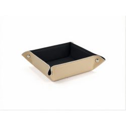 Vide poche carré en cuir beige - VP502