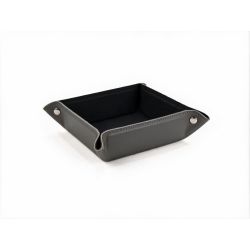 Vide poche carré en cuir gris - VP502