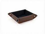 Vide poche carré en cuir marron - VP502