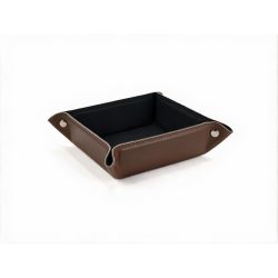 Vide poche carré en cuir marron - VP502