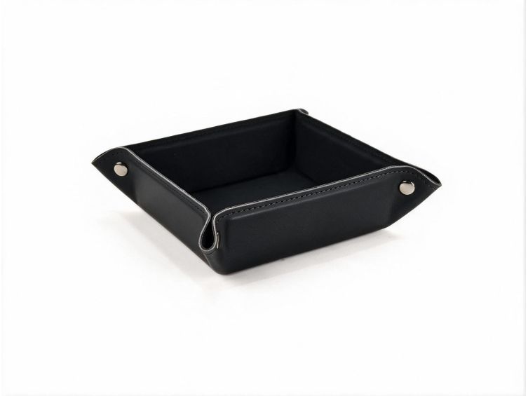 Vide poche carré en cuir noir - VP502