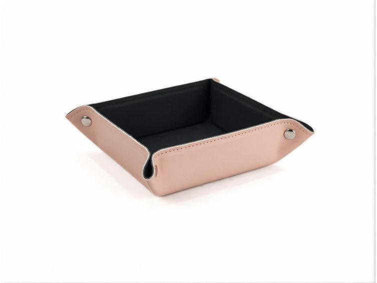Vide poche carré en cuir rose - VP502