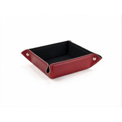 Vide poche carré en cuir rouge - VP502