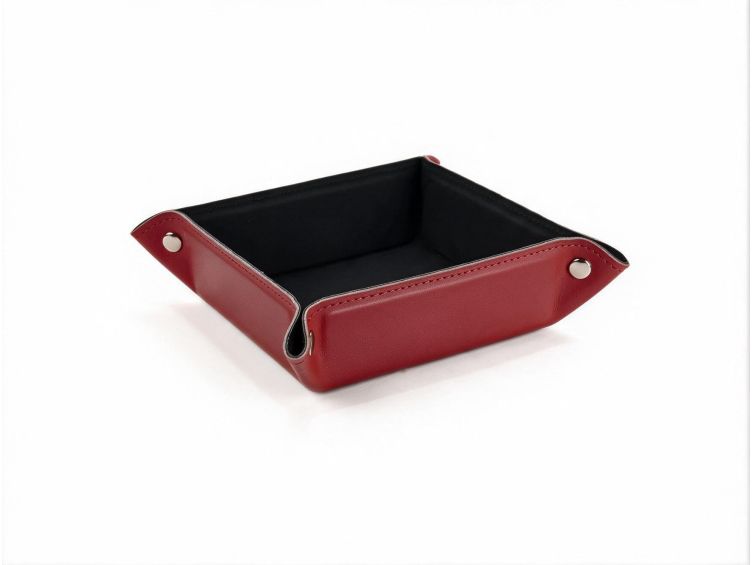 Vide poche carré en cuir rouge - VP502