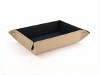 Vide poche rectangle en cuir beige - VP503