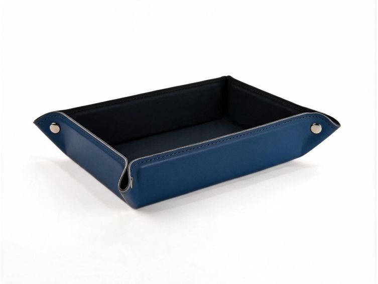 Vide poche rectangle en cuir bleu - VP503