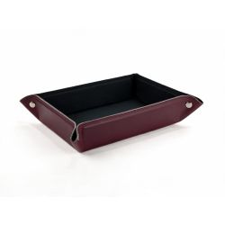 Vide poche rectangle en cuir bordeaux - VP503
