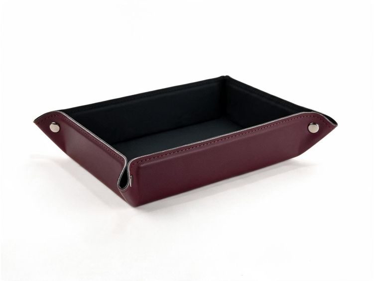 Vide poche rectangle en cuir bordeaux - VP503