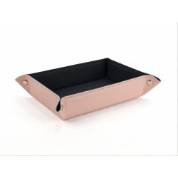 Vide poche rectangle en cuir rose - VP503