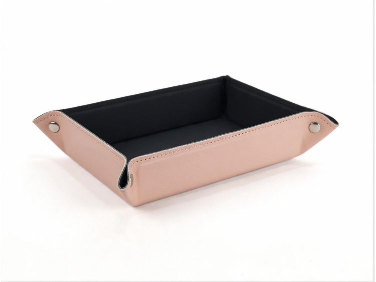 Vide poche rectangle en cuir rose - VP503