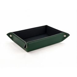 Vide poche rectangle en cuir vert - VP503